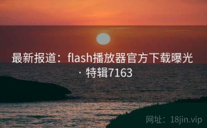 最新报道：flash播放器官方下载曝光 · 特辑7163